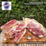 Beef BLADE Australia RALPHS frozen sampil kecil daging rendang PORTIONED CUTS 1.5" 4cm (price/pc 1kg)